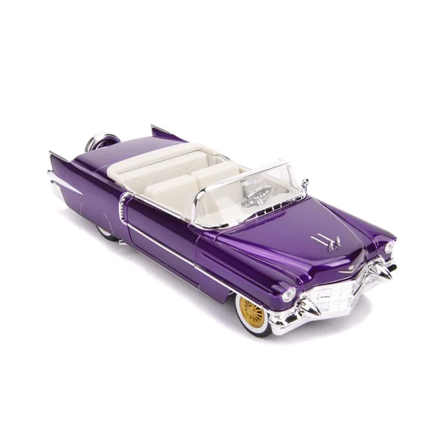 1/24 VOITURE - CADILLAC ELDORADO W -DANCING ELVIS FIGURE PURPLE HOLLYWOOD RIDES 1956
