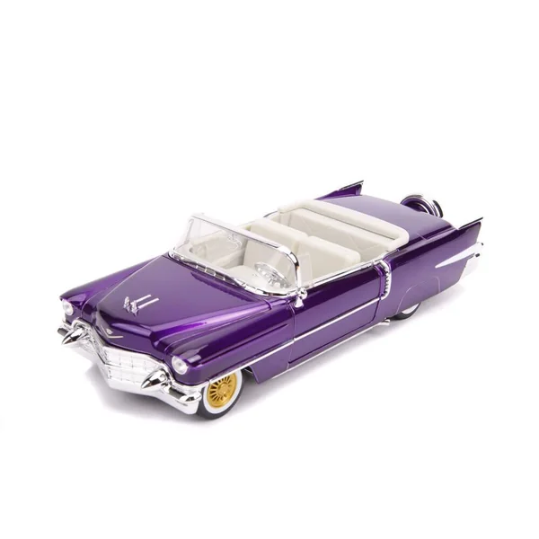 1/24 VOITURE - CADILLAC ELDORADO W -DANCING ELVIS FIGURE PURPLE HOLLYWOOD RIDES 1956