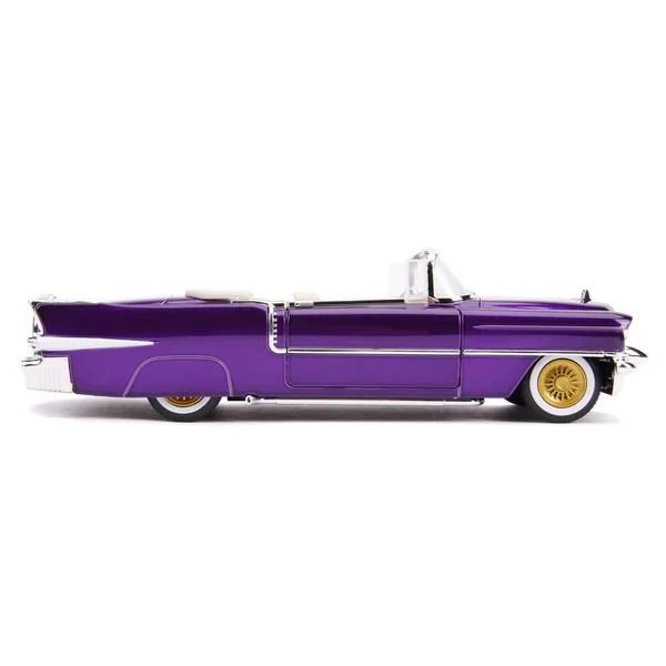 1/24 VOITURE - CADILLAC ELDORADO W -DANCING ELVIS FIGURE PURPLE HOLLYWOOD RIDES 1956
