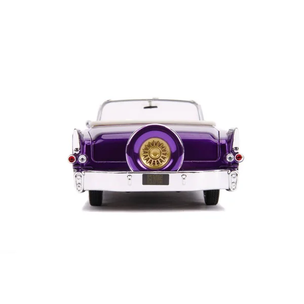 1/24 VOITURE - CADILLAC ELDORADO W -DANCING ELVIS FIGURE PURPLE HOLLYWOOD RIDES 1956
