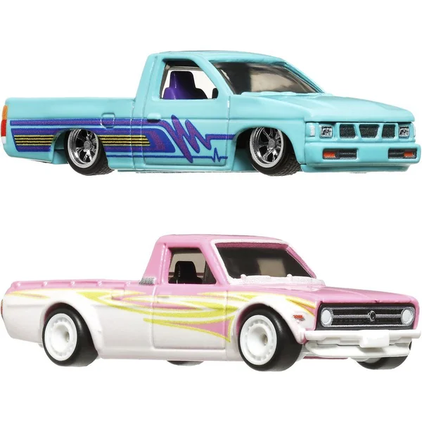 1/64 HOT WHEELS - COFFRET CAR CULTURE PREMIUM 2 VEHICULES - DATSUN SUNNY TRUCK ET CUSTOM 93 NISSAN