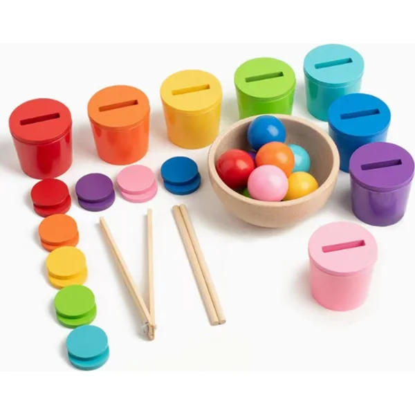 2Kids Toys Billes arc-en-ciel, pièces et gobelets 8 couleurs