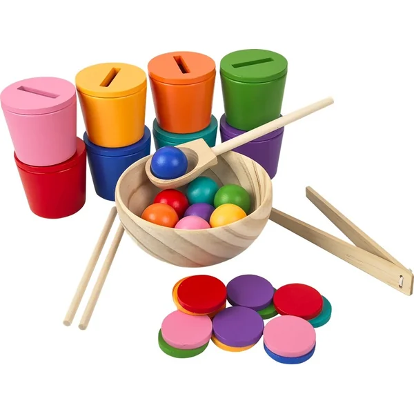 2Kids Toys Billes arc-en-ciel, pièces et gobelets 8 couleurs