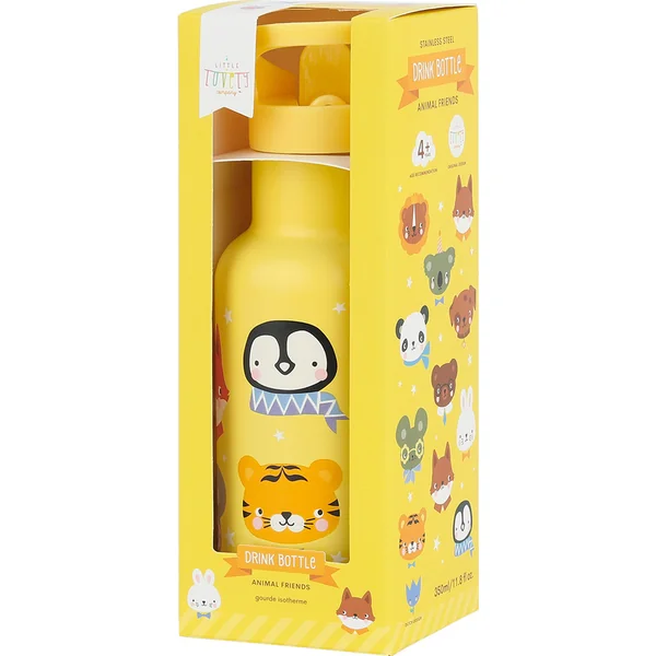 A Little Lovely Company - bouteille en acier inoxydable, 350 ml - amis animaux