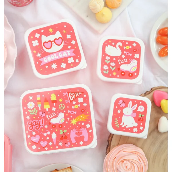 A Little Lovely Company - ensemble de quatre boîtes à lunch - amusement