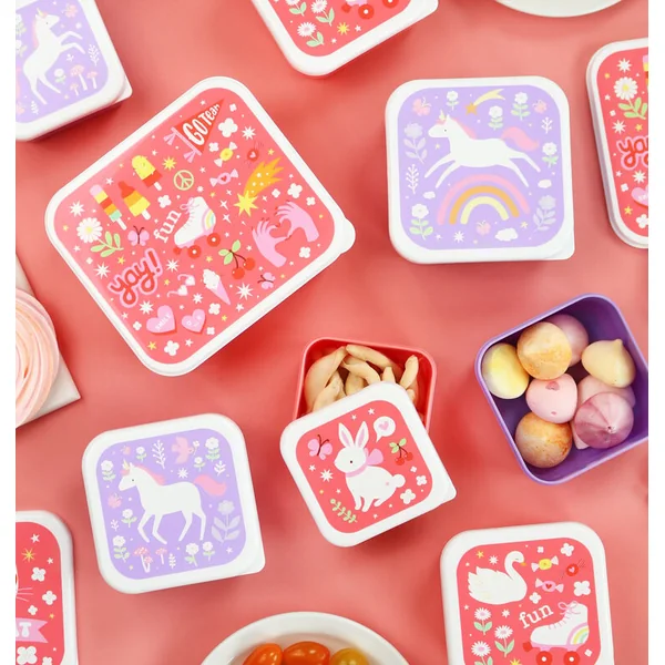 A Little Lovely Company - ensemble de quatre boîtes à lunch - amusement