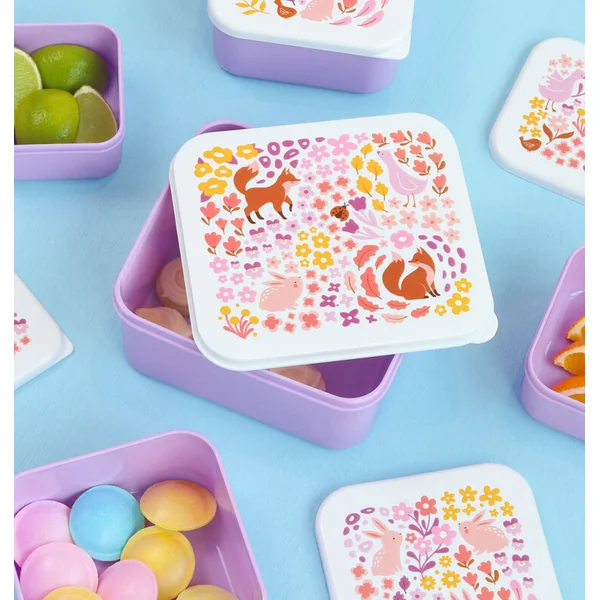 A Little Lovely Company - ensemble de quatre boîtes à lunch - jardin fleuri