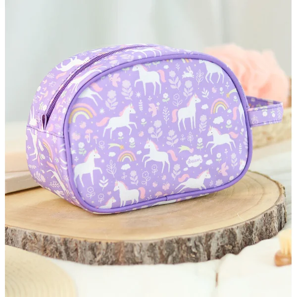 A Little Lovely Company - trousse de toilette - licornes et arc-en-ciel