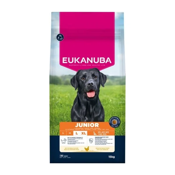Aliment EUKANUBA Junior Large riche en poulet frais 15 kg