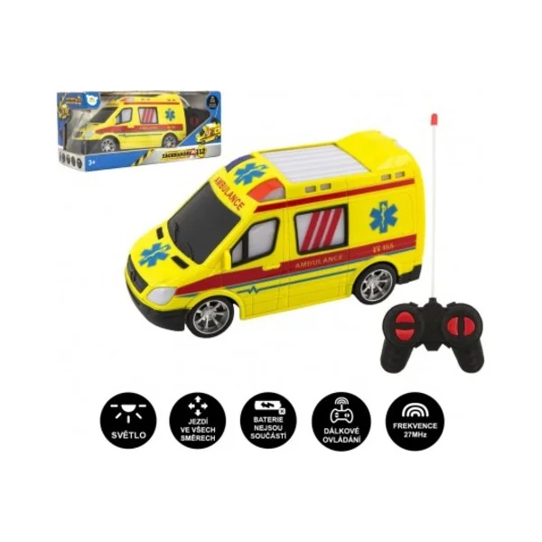 Ambulance RC en plastique 20 cm à télécommande à piles avec lumière