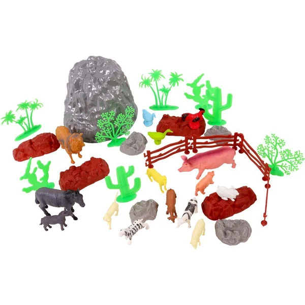 ANIMAUX DE LA FERME AVEC DECOR - 36 PIECES