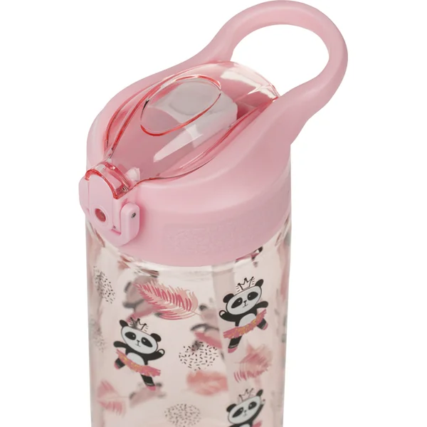 BAAGL Bouteille en tritan pour boissons avec paille Panda, 500 ml