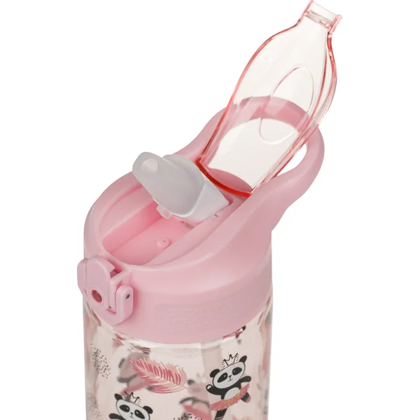 BAAGL Bouteille en tritan pour boissons avec paille Panda, 500 ml