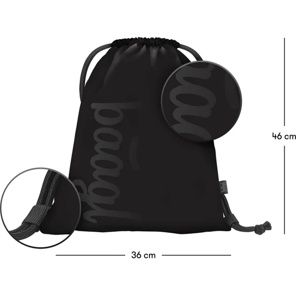 BAAGL ENSEMBLE 3 Cubic Uni noir: sac à dos, trousse, pochette