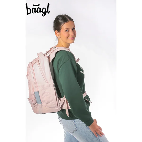 BAAGL ENSEMBLE 3 Skate Max Creamy: sac à dos, trousse, pochette