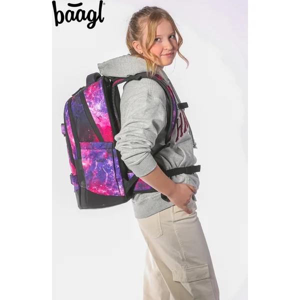 BAAGL ENSEMBLE 3 Skate Max Galaxy: sac à dos, trousse, pochette