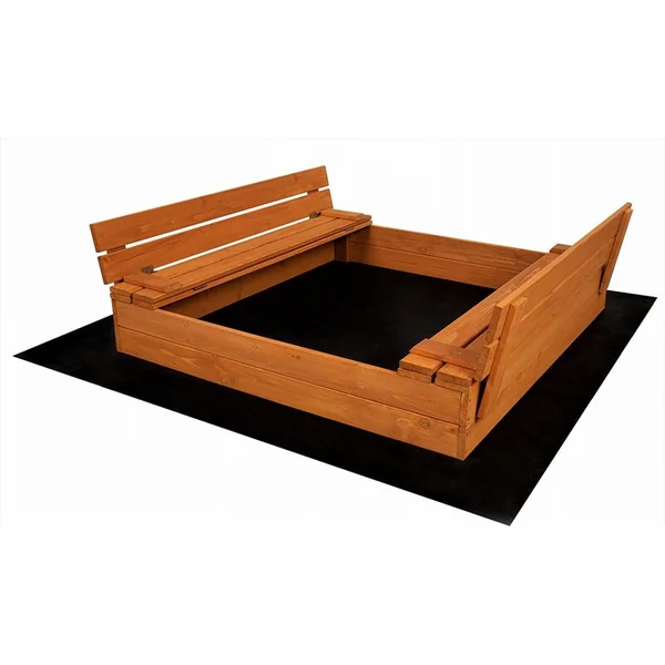 Bac à sable en bois pour enfants avec couvercle et bancs Baby Mix 120x120 cm