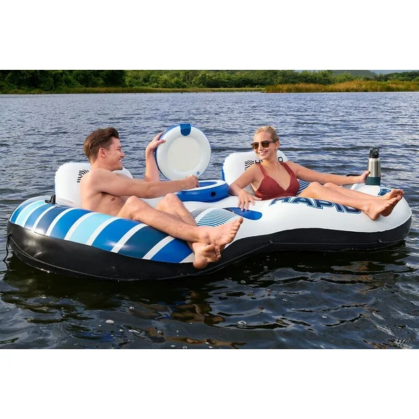 Bestway 43113 Bouée/chaise gonflable pour 2 personnes Rapid Rider, 251 x 132 cm