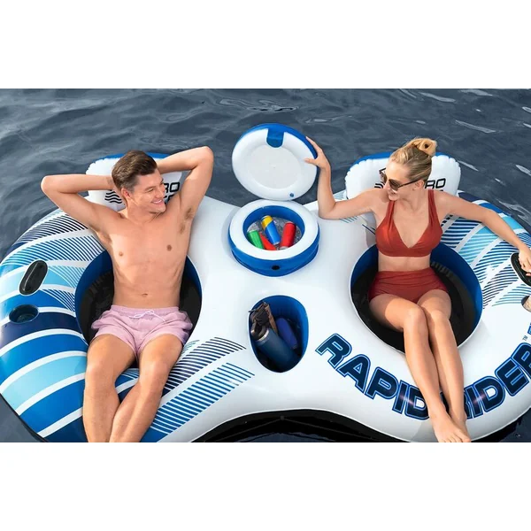 Bestway 43113 Bouée/chaise gonflable pour 2 personnes Rapid Rider, 251 x 132 cm