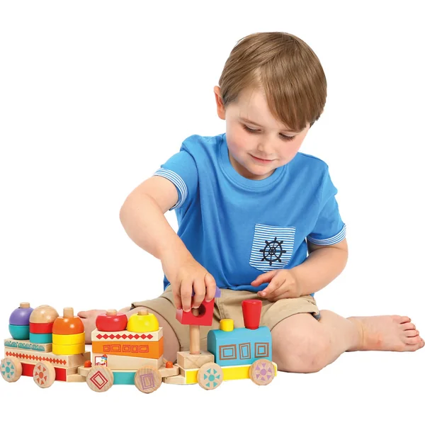 Bino Train en bois coloré, MAXI