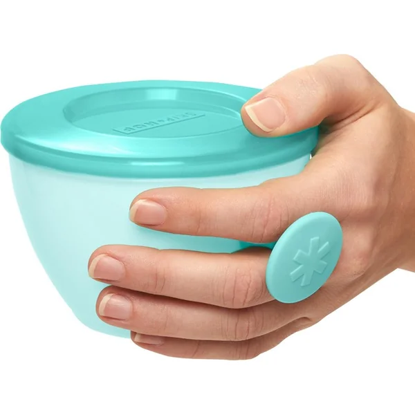 Bols avec couvercle et poignée Easy Grab Grey, Teal 2 x 240ml, 3m+