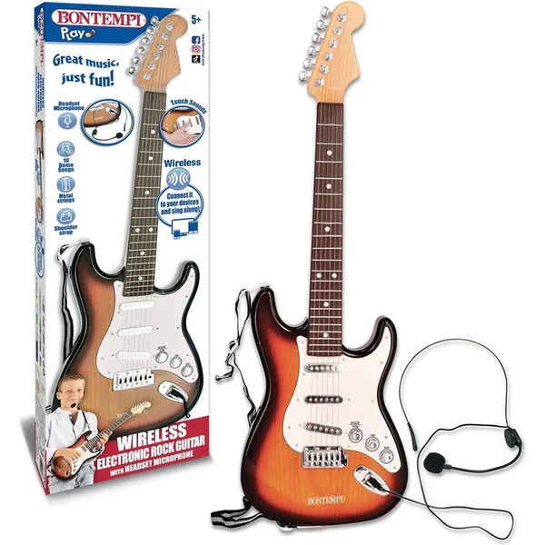 Bontempi Rock On – Guitare électronique avec microphone et sangle, 67 cm