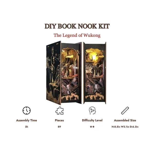 BOOK NOOK KIT – DIY – La Légende de Wukong – 89pc + Eclairage LED