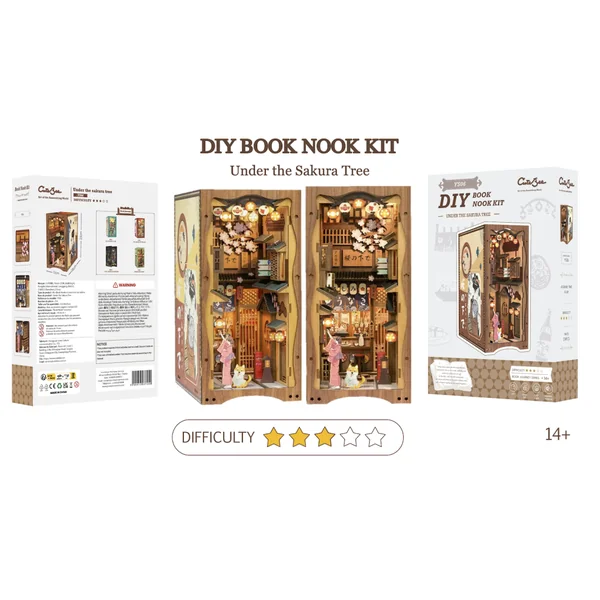 BOOK NOOK KIT – DIY – Sous l’Arbre de Sakura – 214pc + Eclairage LED
