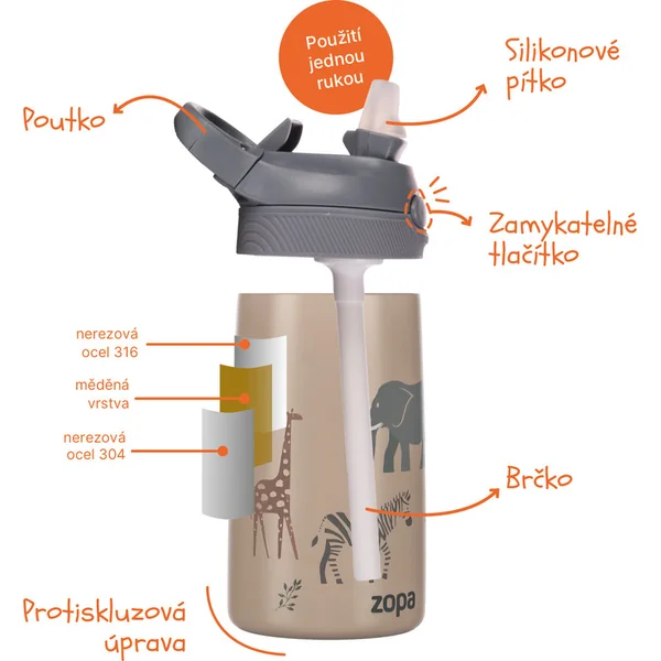 Bouteille isotherme pour boisson Sport 400 ml, Montagnes