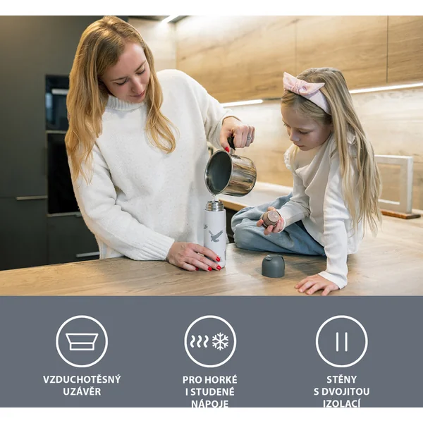 Bouteille isotherme pour liquides avec poignée en silicone 400 ml, Candy pink