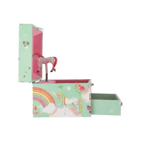 Boîte à musique boîte à bijoux Licorne à remontoir