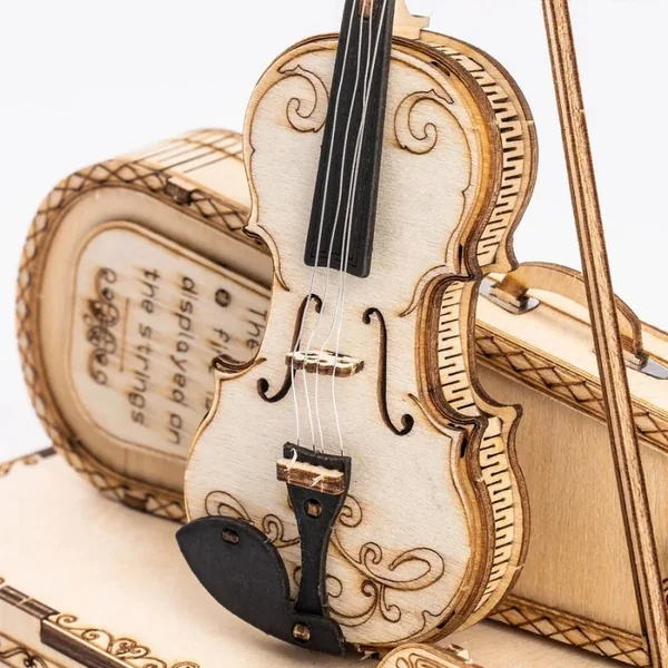 Boîte à Musique Violon Modèle Cappricio - Puzzle 3D Mécanique en bois Rokr