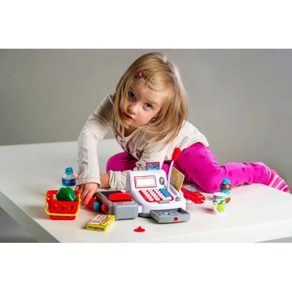 Caisse enregistreuse numérique avec accessoires à piles avec son et lumière