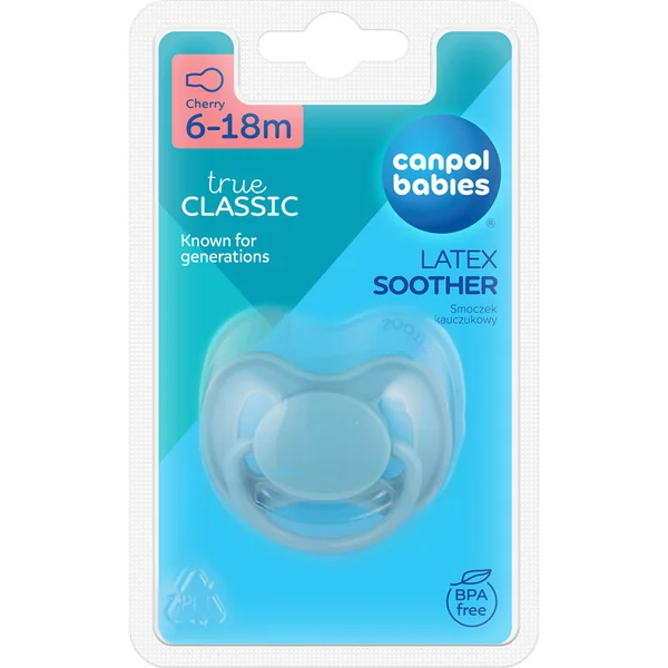 CANPOL BABIES Sucette en caoutchouc avec embout rond Nude 6-18m bleu