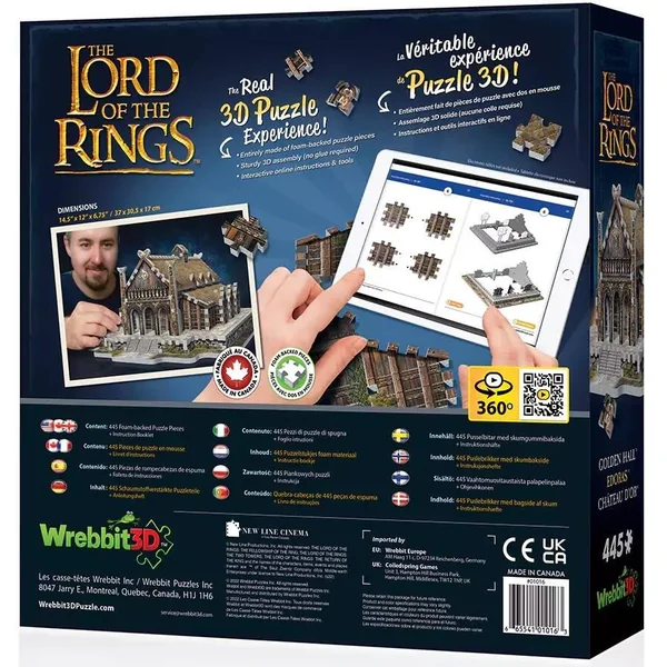 CHATEAU D’OR EDORAS - LE SEIGNEUR DES ANNEAUX - PUZZLE 3D WREBBIT