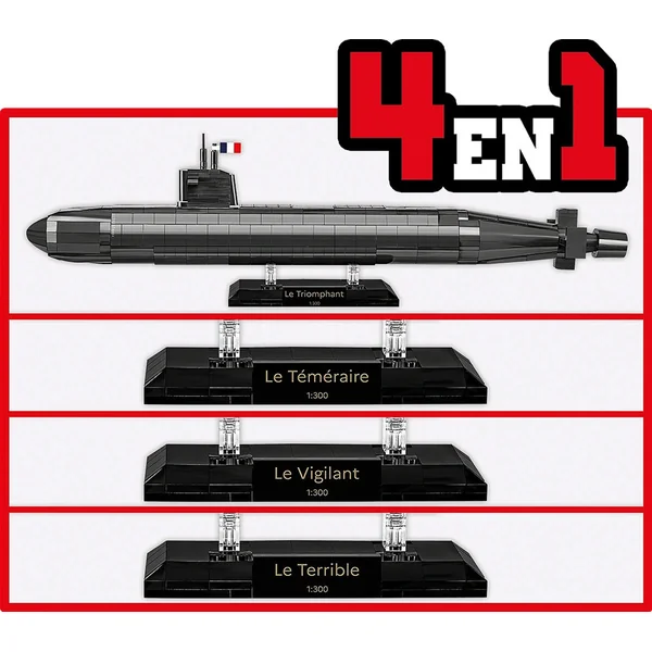 Cobi 4859 Forces Armées Sous-marin SNLE 4v1, 1:300, 643 k, 2 f