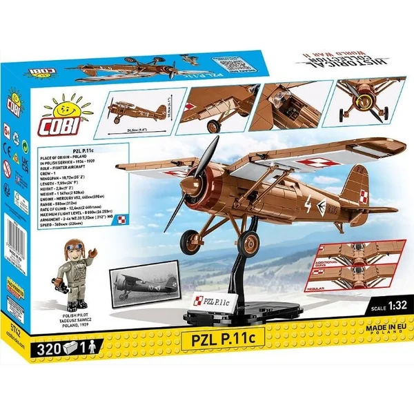 Cobi 5742 II WW PZL P.11c, 1:32, 320 k, 1 f
