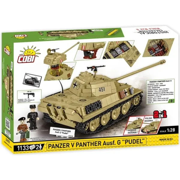 Cobi II WW Panzer V Panther Ausf. G "Pudel", 1:28, 1133 k, 2 f