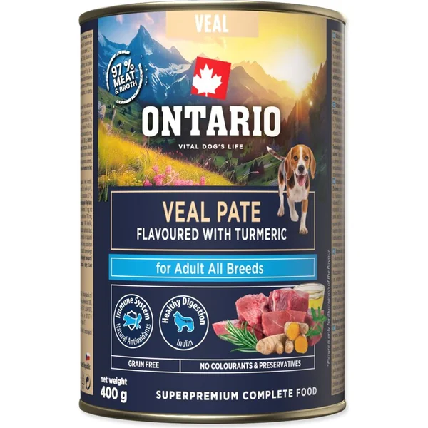 Conserve Ontario Adult pâté de veau avec saveur de curcuma 400g