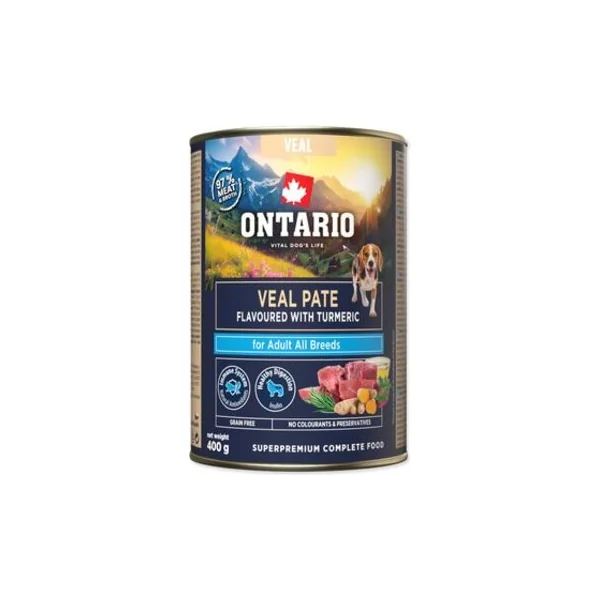 Conserve Ontario Adult pâté de veau avec saveur de curcuma 400g