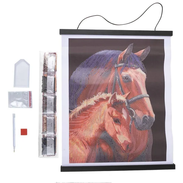 CRYSTAL ART - KIT POSTER A DIAMANTER 35 X 45 CM - CHEVAUX