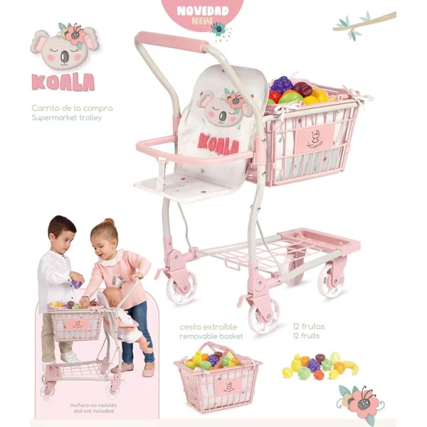 DeCuevas 52179 Chariot de courses mobile 2 en 1 avec fruits KOALA 2024