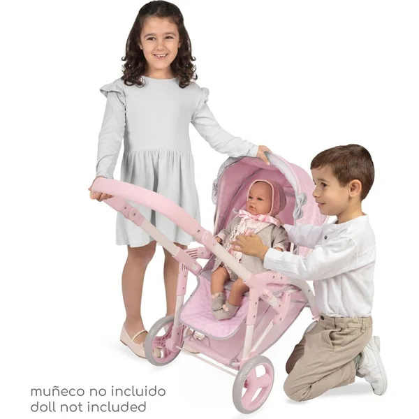 DeCuevas 81675 Poussette pliable pour poupées 3 en 1 avec sac de transport Sophie 2025 - 75 cm