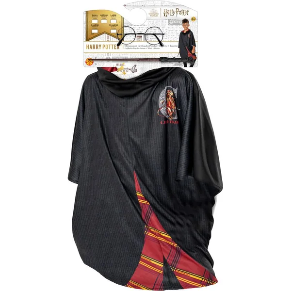 DEGUISEMENT LUXE HARRY POTTER CAPE A COL ROULE + BAGUETTE + LUNETTES TAILLE XXL - 11-13 ANS