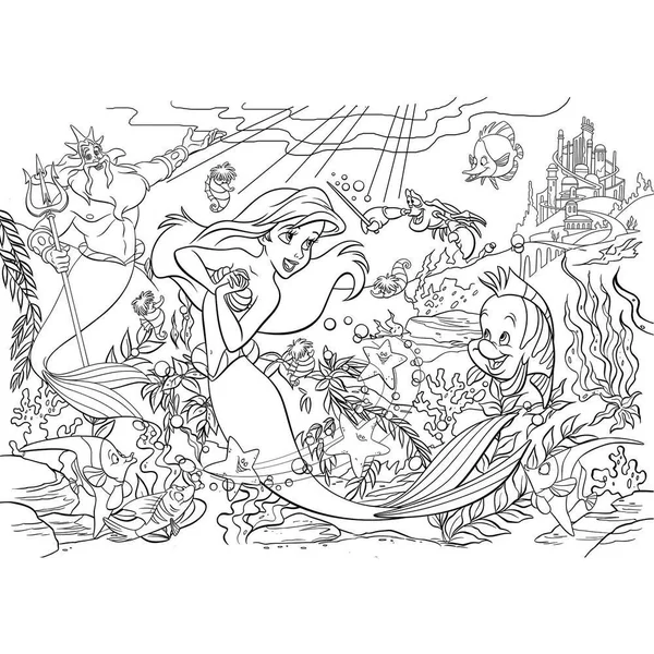 DISNEY PUZZLE DOUBLE FACE FLOOR 35 PIECES - THE LITTLE MERMAID - LA PETITE SIRENE