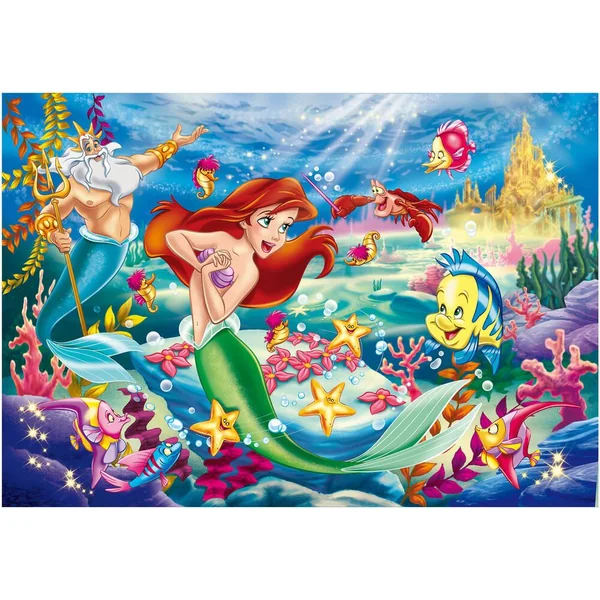 DISNEY PUZZLE DOUBLE FACE FLOOR 35 PIECES - THE LITTLE MERMAID - LA PETITE SIRENE