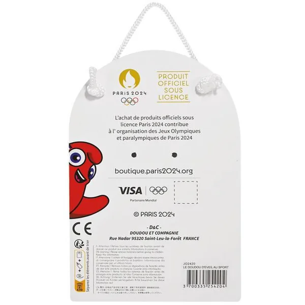 DOUDOU BEBE CHAMPION - PELUCHE MASCOTTE JEUX OLYMPIQUES PARIS 2024 - 22 CM