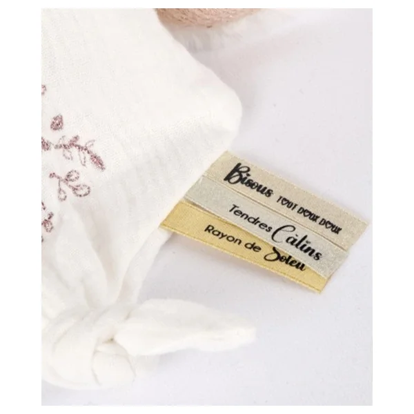 Doudou Coffret Cadeau Ours en Peluche avec Couverture 30 cm rose