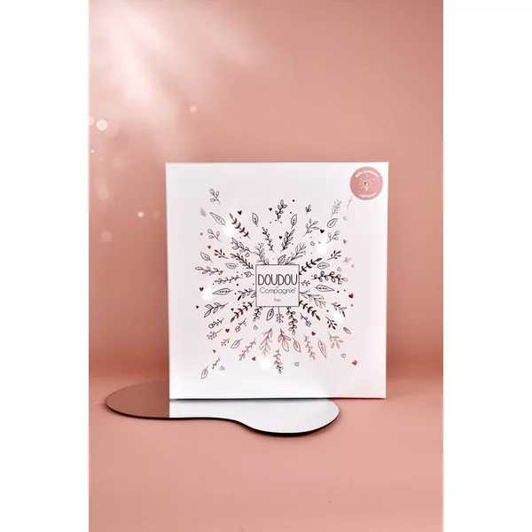 Doudou Coffret cadeau Peluche câlin ours avec bonnet 25 cm rose