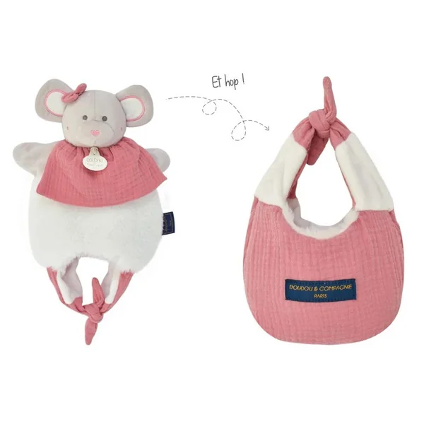 Doudou Souris grise Amusette 3 EN 1 : Les petits futés - Doudou et Compagnie